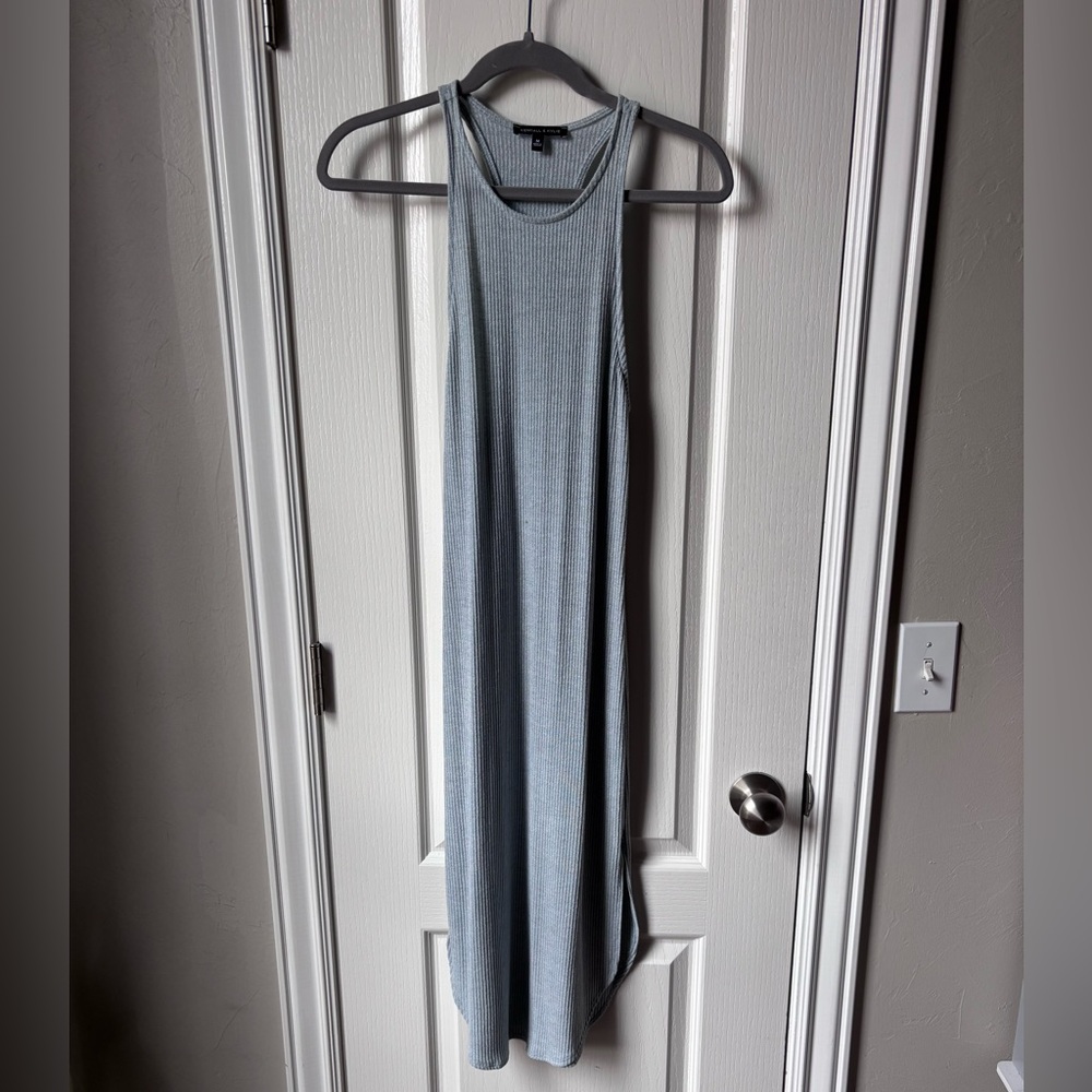 Sleeveless bodycon blue/gray dress